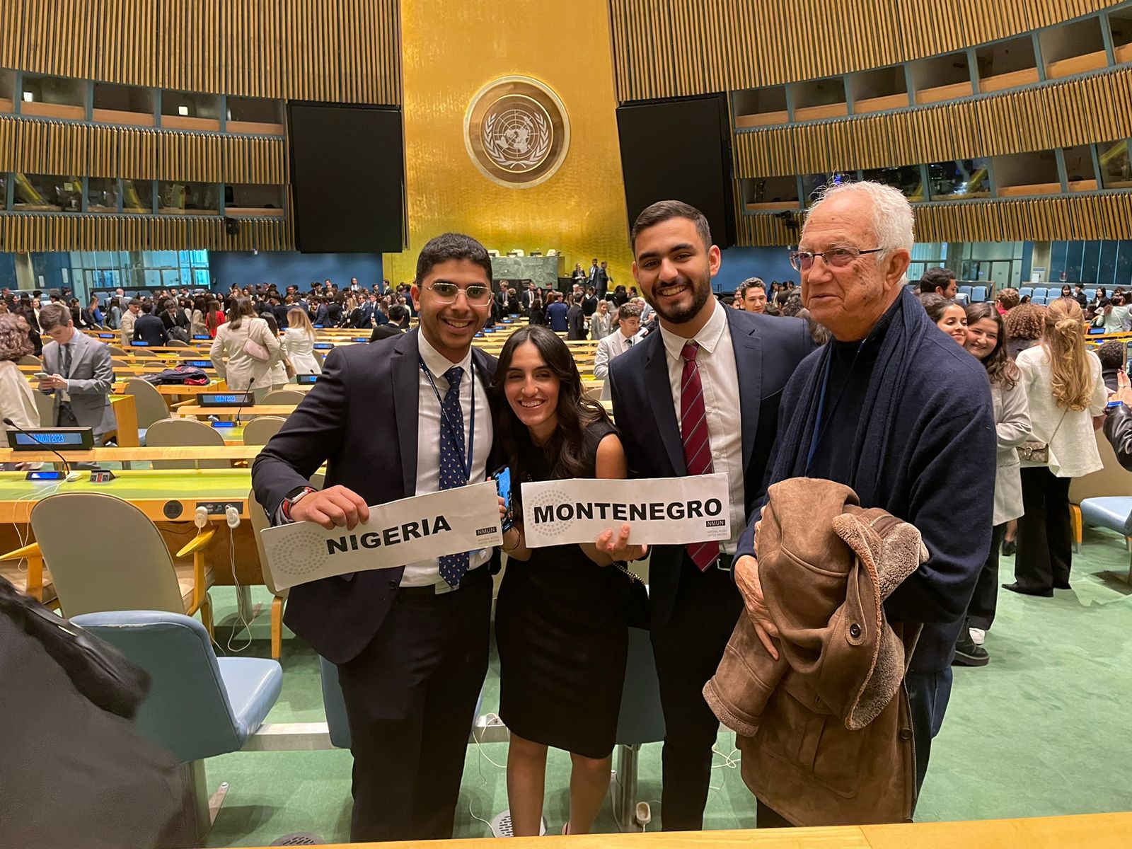 Hani, Radwan, Hussein and Kazziha at the National Model United Nations in New York